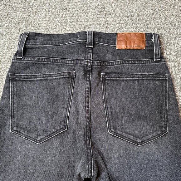 Rivet & Thread Madewell Cali Demi-Boot Jeans Raw Hem in Dark Grey Wash Size 26 - Picture 8 of 8